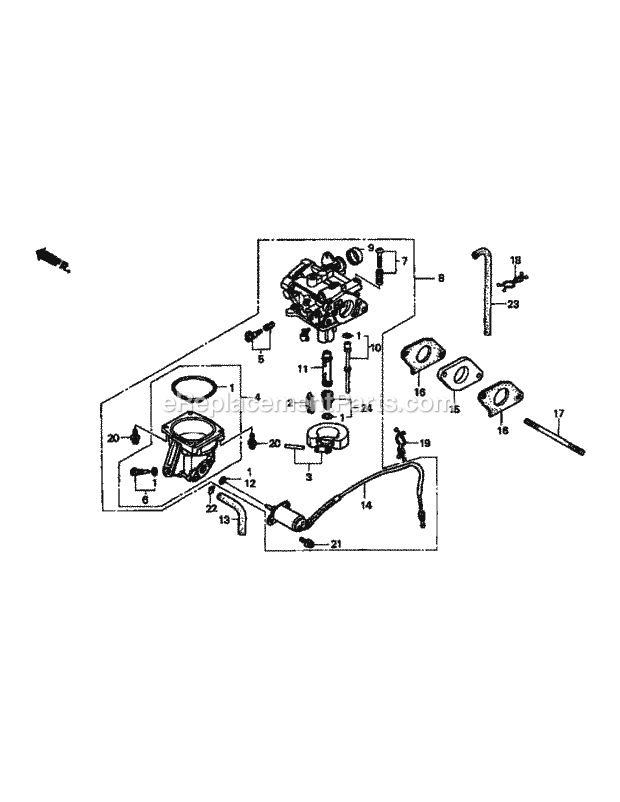 Gxv620k1 Carburetor Diagram and Parts List for M48-HN 53BB5E6V750 Cub Cadet Sprayer